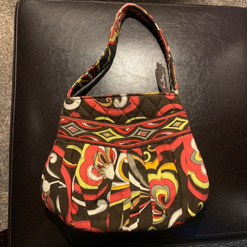 Vera Bradley Extra Small Handbag In Puccini Floral Colorful Pleats Both Sides